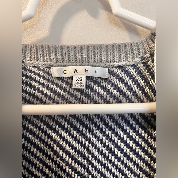 CAbi  color block open front blanket knit sweater size XS striped cardigan - Picture 4 of 4